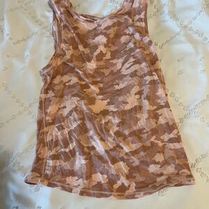 Lululemon pink camo open back tank top
